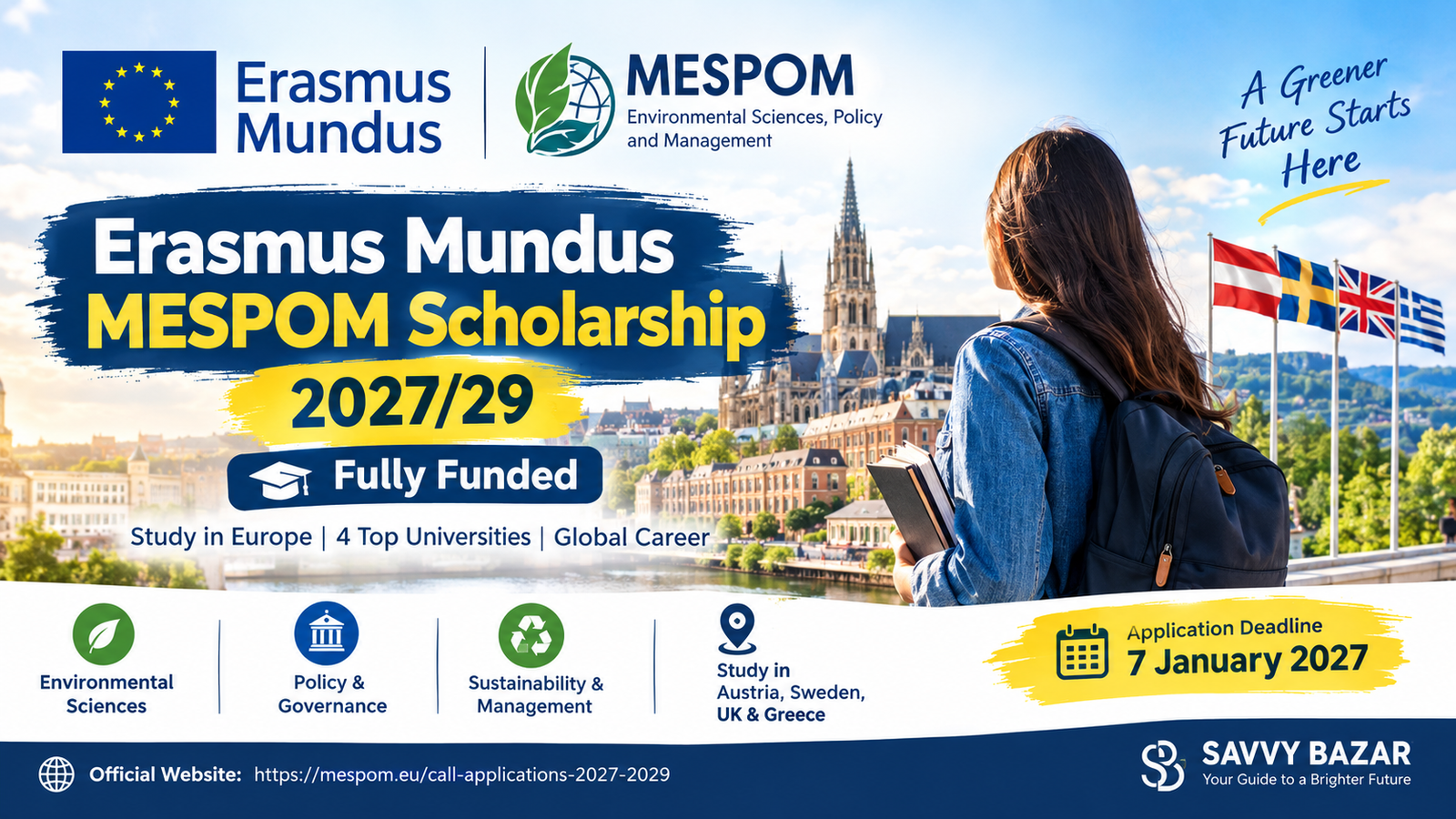 Mundus MESPOM Scholarship 2027/29 in Europe
